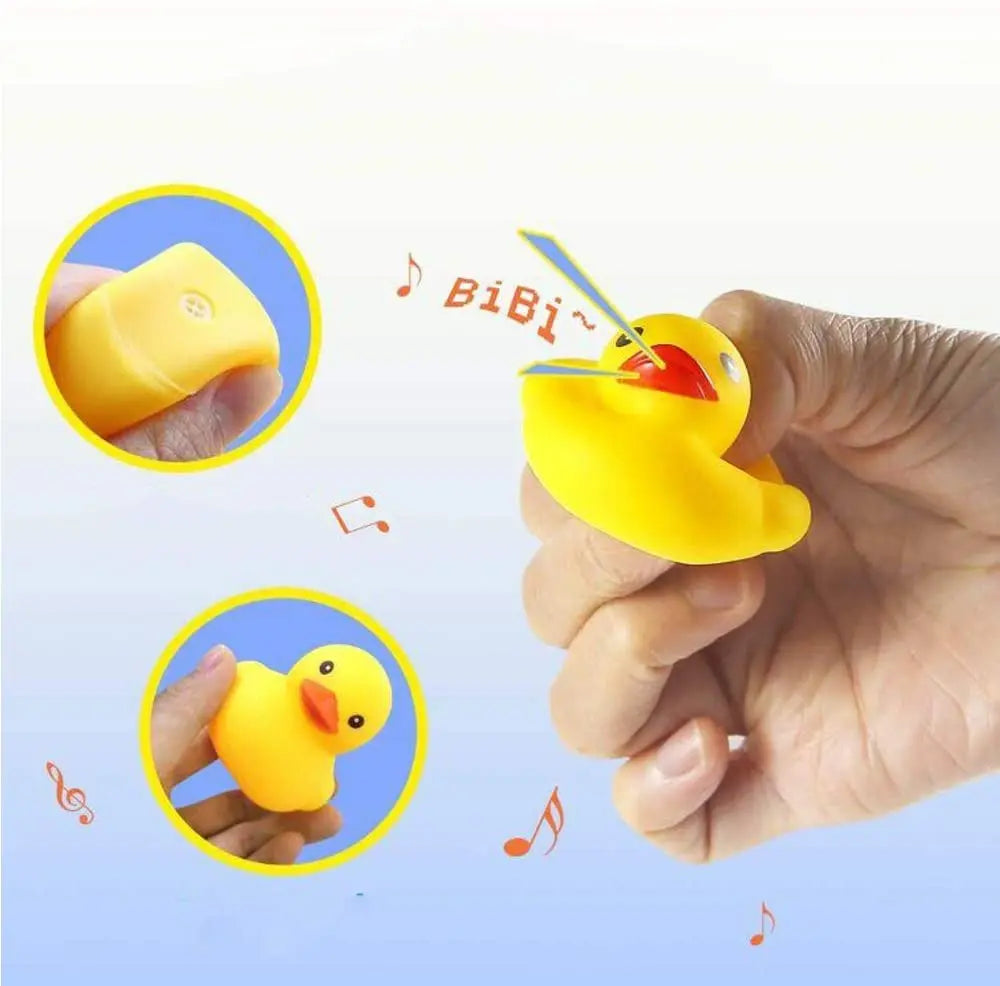 10pcs Preschool Rubber Ducks Squeak Float Ducks Bathtub
