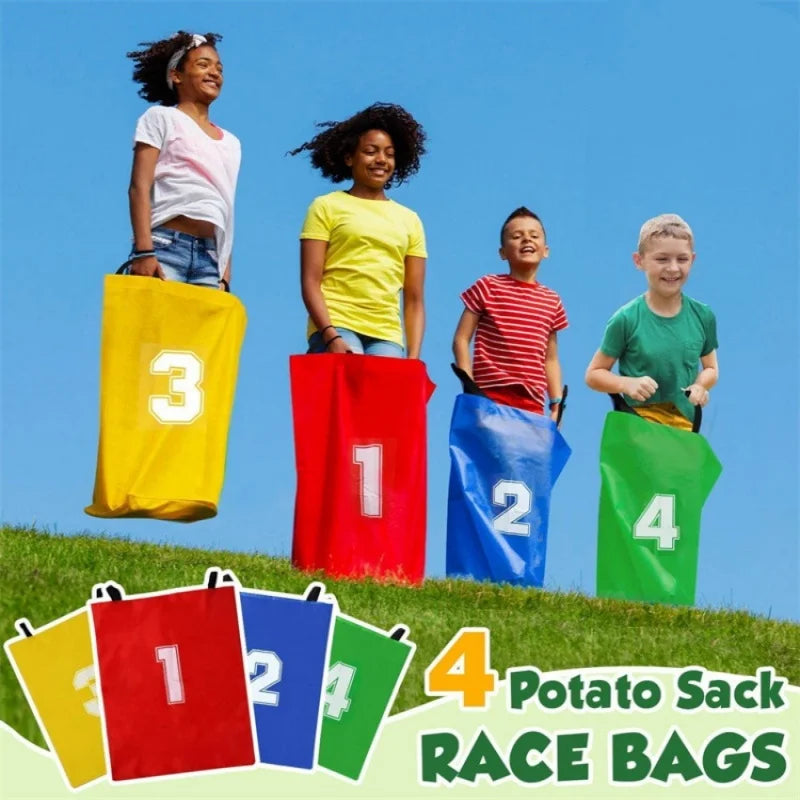 4Pcs Fun Outdoor Sports Props Kangaroo Jumping Bag Sack Race Games Parent-child Interactive Sense Training Kids Preschool Toys
