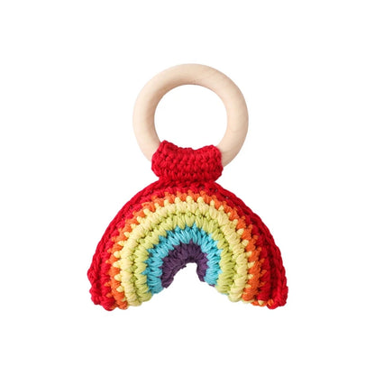 Baby Crochet Rattle Wooden Ring Fruit Pendants Teether Toys Infant Play Gym Toys Fitness Rack Accessories Baby Montessori Toys