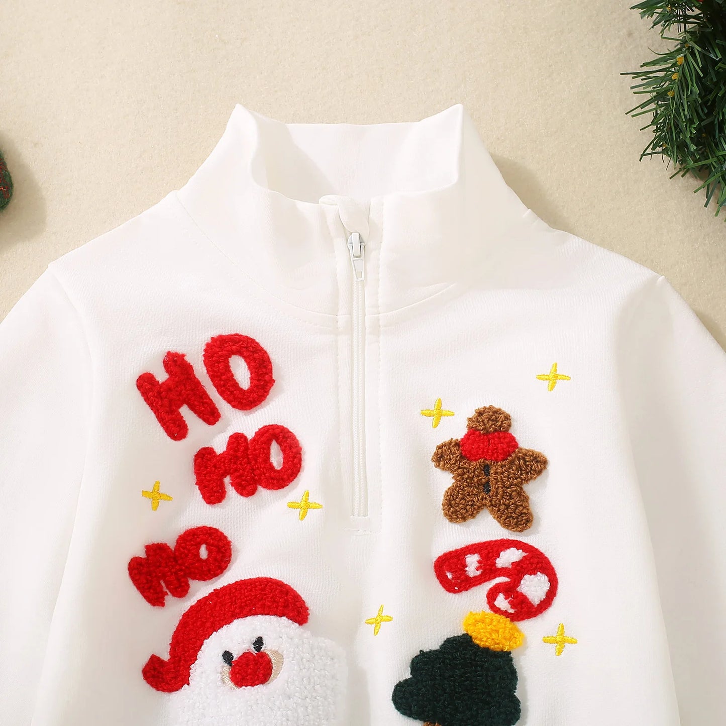 Christmas Embroidered Fashion Cute Long Sleeve Jacket for Infants and Toddlers