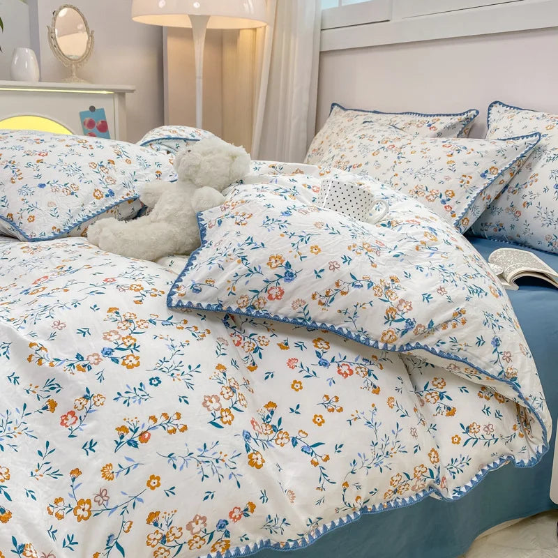 Soft Cotton Crib Bedding Set Kid Baby Nursery Decor 3PCS Baby Cartoon Bear Bedding Set for Newborns