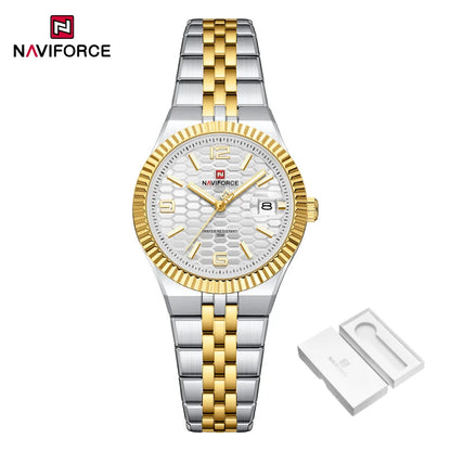 New NAVIFORCE Women 2026 Fashion Watch High Quality Waterproof Ladies Quartz WristWatches Female Steel Bracelet Romantic Clock