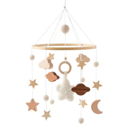 Baby Wooden Crib Mobile Bed Bell Hanging Rattle Toy Newborn Music Box Bed Bell Hanging Toys Holder Bracket Infant Crib Baby Gift