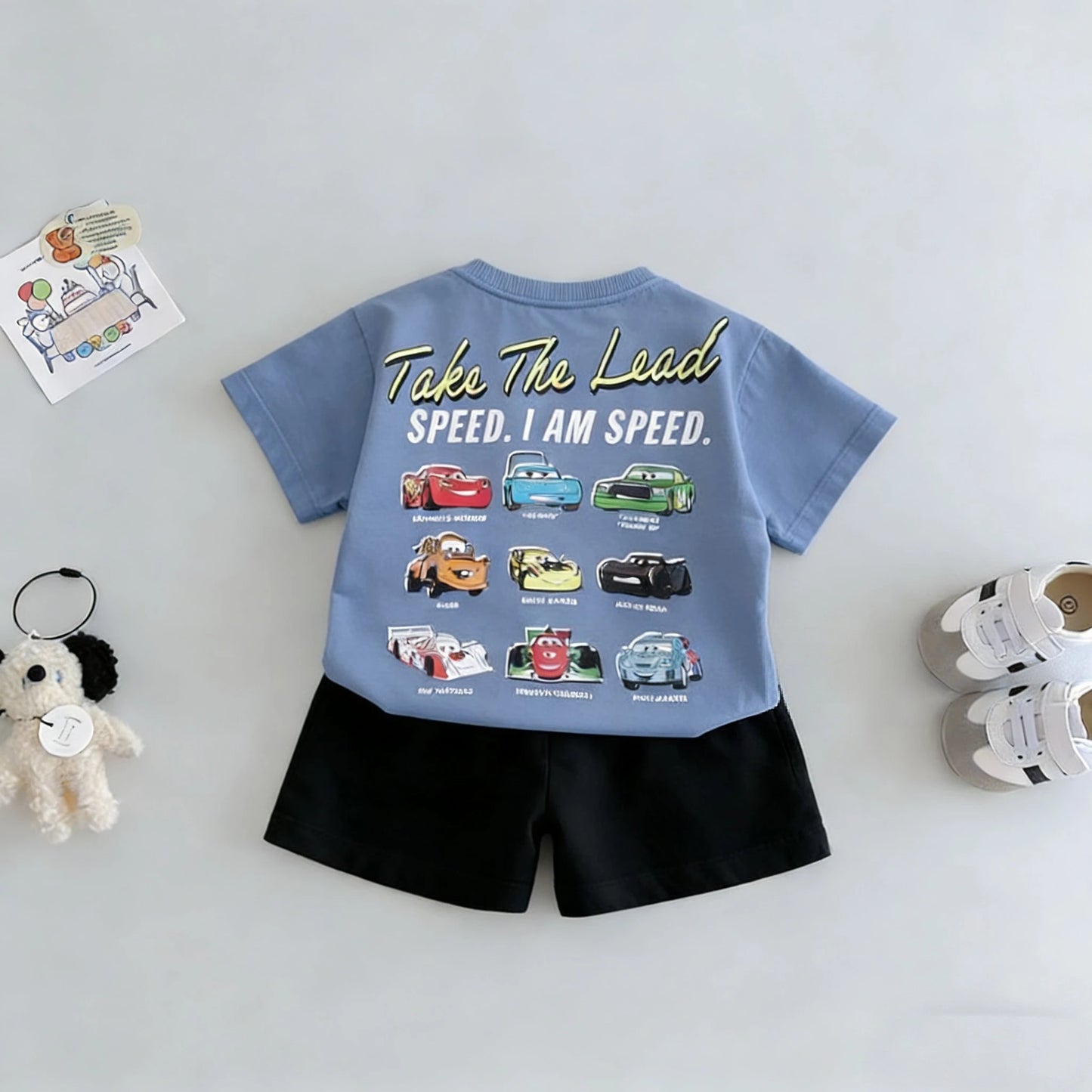 Disney Cartoon Printed Kids Short Sleeved Suits T-shirt Shorts Children's Casual Tracksuits Outfits Baby Boy 2 Piece Set
