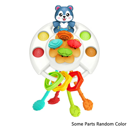 Activity Development Pull String Toys Silicone Teething Rattle Educational Learning Toy Baby Sensory Montessori Toys gift