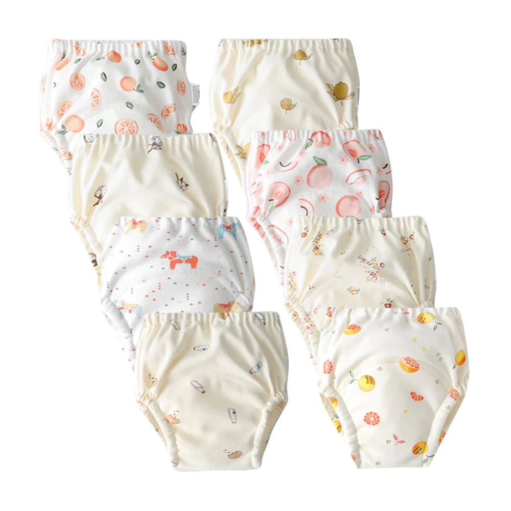 8pcs/6pcs Washable Baby Potty Training Pants Reusable Toilet Trainer Panty Reusable Cloth Diaper
