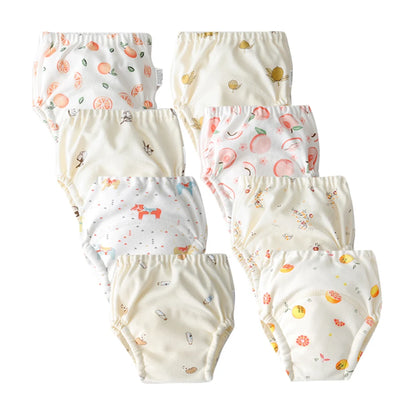 8pcs/6pcs Washable Baby Potty Training Pants Reusable Toilet Trainer Panty Reusable Cloth Diaper