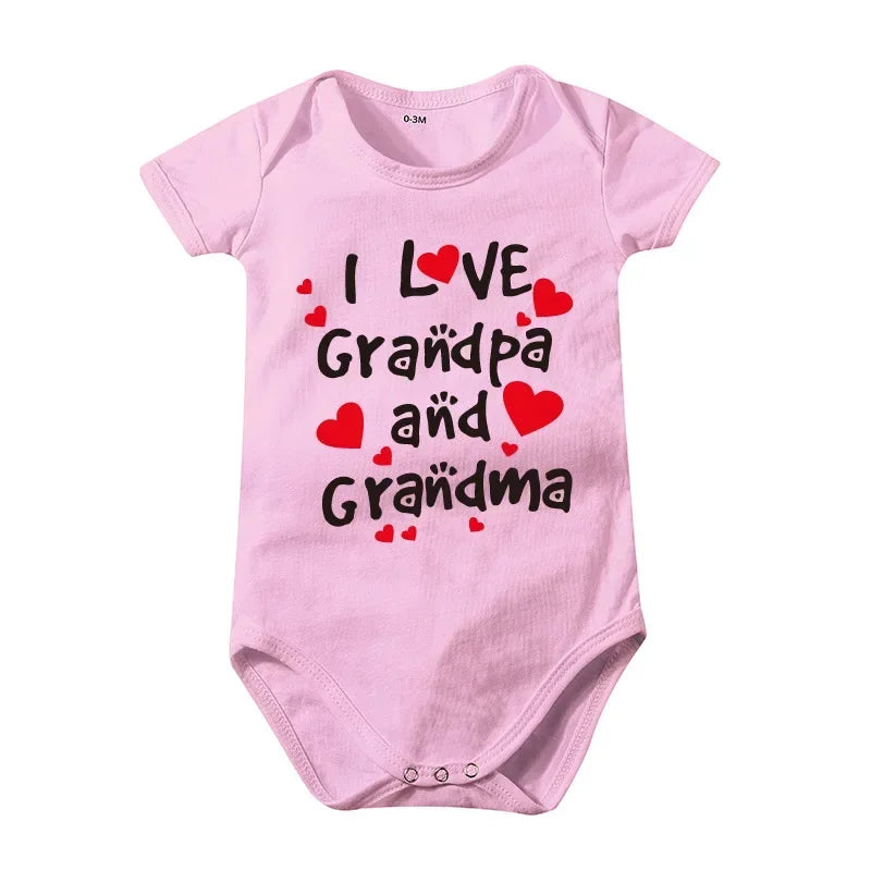 Pure Cotton I Love Mom Newborn Rompers  I Love Dad Baby Romper Twins Matching Bodysuit Summer for 0-24 Months Baby Clothes