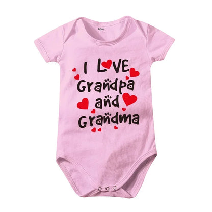 Pure Cotton I Love Mom Newborn Rompers  I Love Dad Baby Romper Twins Matching Bodysuit Summer for 0-24 Months Baby Clothes