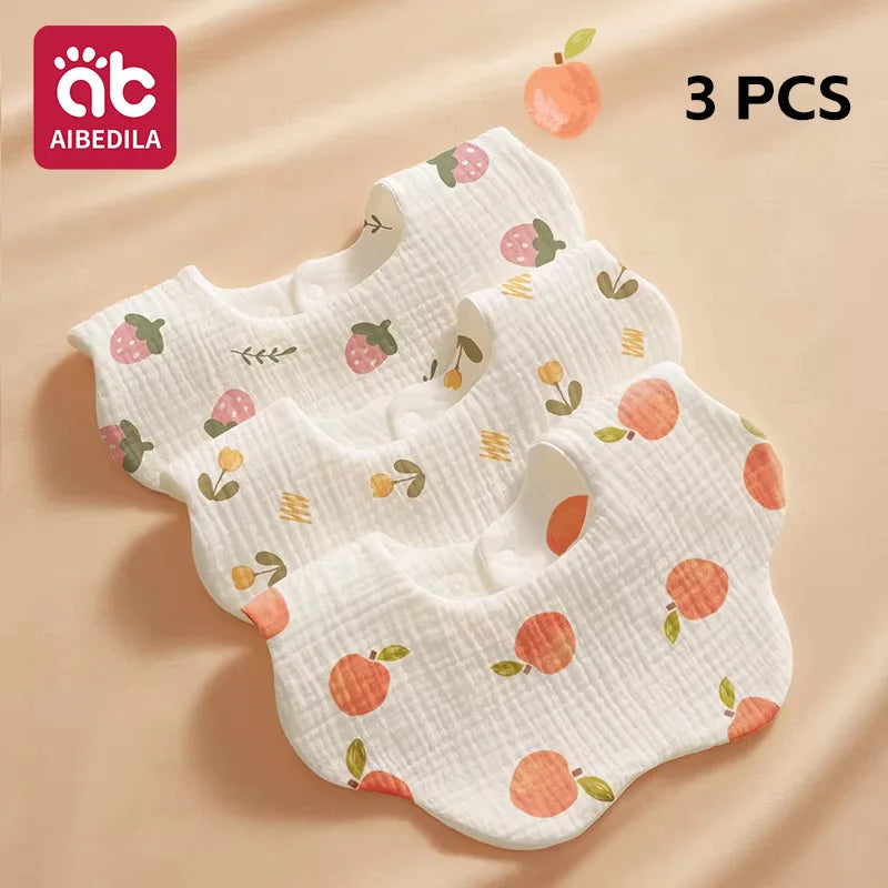 Soft Baby Bibs Bandana Saliva Towels Burp Cloths Newborn Infant Toddler 0-1Y Comfortable Waterproof Feeding Bibs 2/3/4﻿