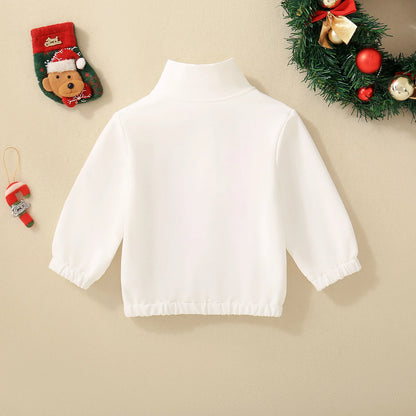 Christmas Embroidered Fashion Cute Long Sleeve Jacket for Infants and Toddlers
