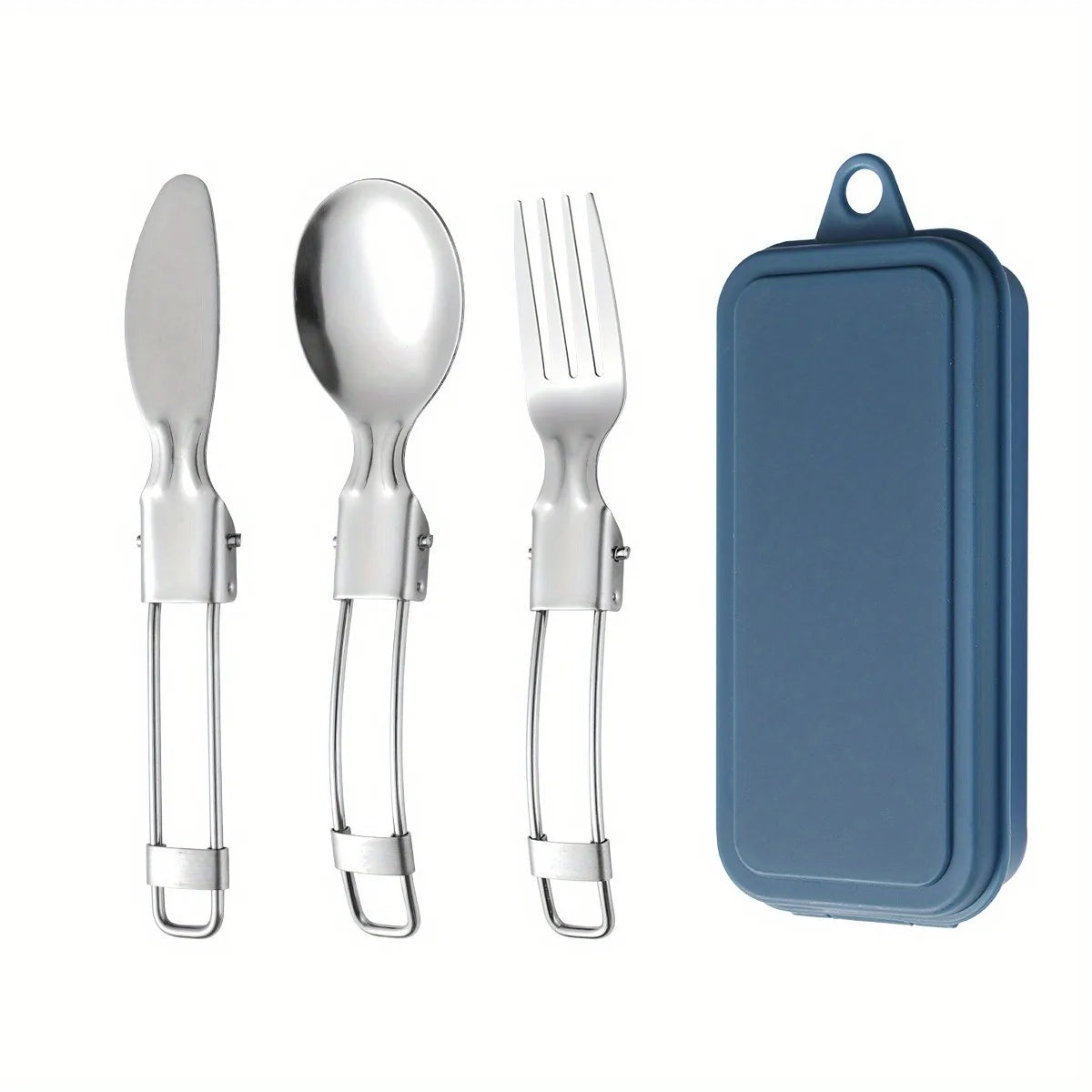 3Stainless Steel Folding Cutlery Set, Portable Outdoor Folding Cutlery3Set，Tableware Set Outdoor camping tableware
