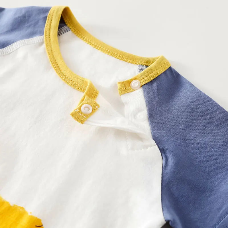 3M-2T Summer Baby Short Sleeve Romper Cute Animal Applique Bodysuit for Toddler Girls Cotton Soft Boys One Piece Clothes