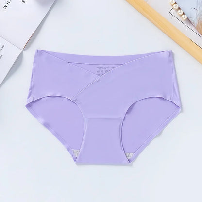 Women Maternity Panties for Pregnant Low-Waist Ice Silk Summer Shorts