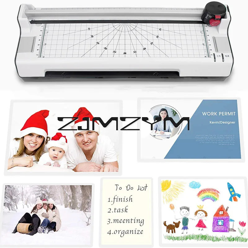 A4 Thermal Laminator Machine, Hot & Cold Dual Mode Photo Document Sealer, Compact Office Laminating Kit with Paper Cutter