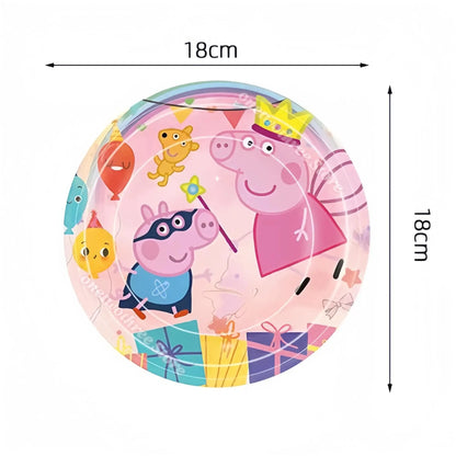 Peppa Pig Birthday Party Decorations Balloons Plate Cup Banner Tableware Set for Baby Shower George Page Party Favors Kids Gifts