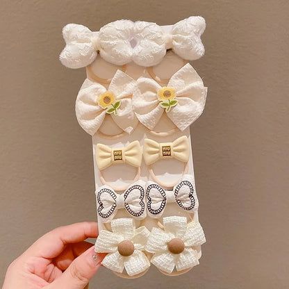 5/9Pcs/Set Cute Bows Hair Clips Hair Accessories For Girls Cartoon Animal Flower Hairpin Headdress Baby Hair Pins Birthday Gifts