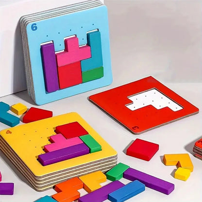 1 Set Colorful Puzzle Game Brain Teaser Toy for Kids Block Puzzle for Mind Exercise Children Toy Gift Challenge for Two Players