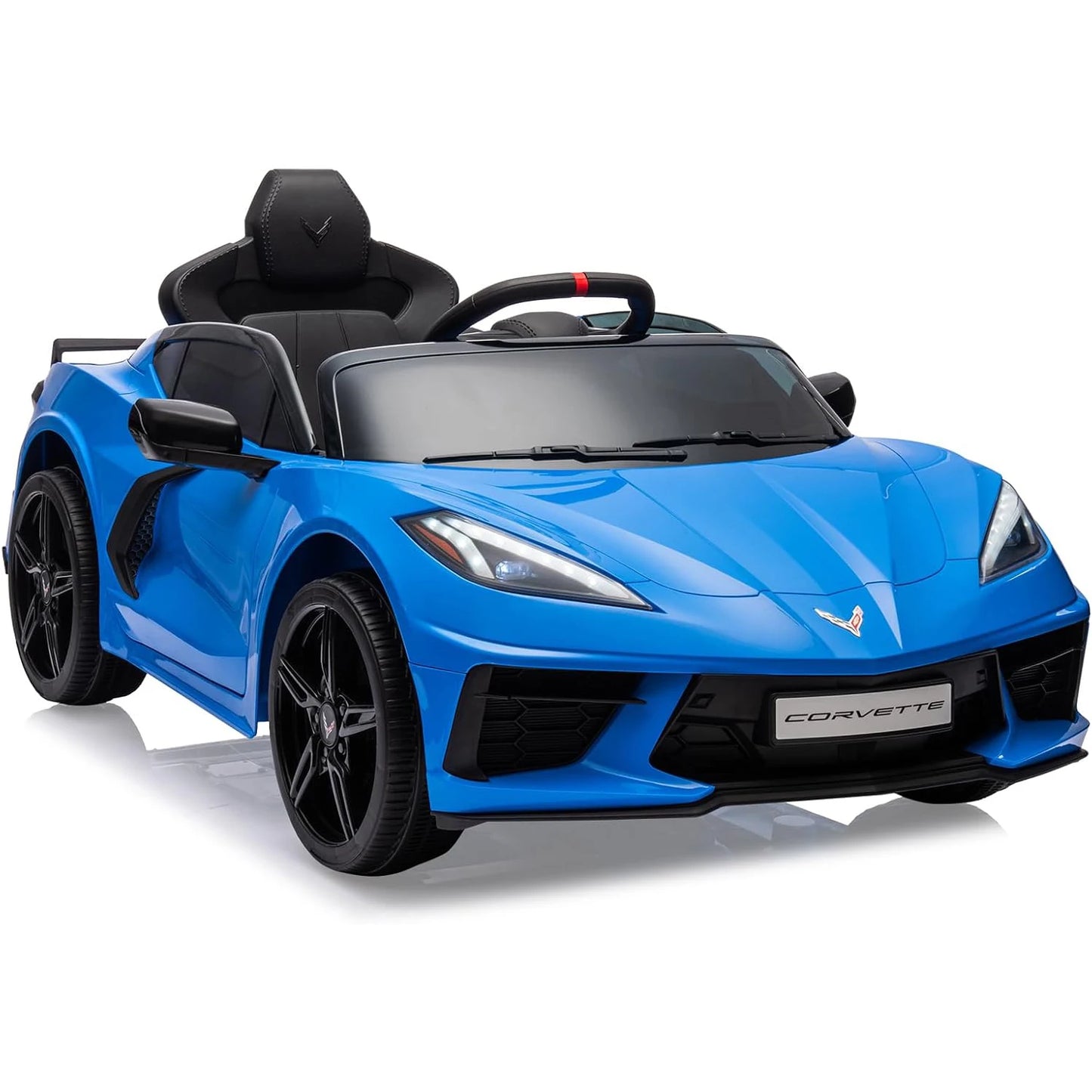 12V Kids Ride on Car Battery Powered Toddlers Electric Sports Car Toy with Remote Control,Visual Dashboard,LED Lights,Music 3-8Y