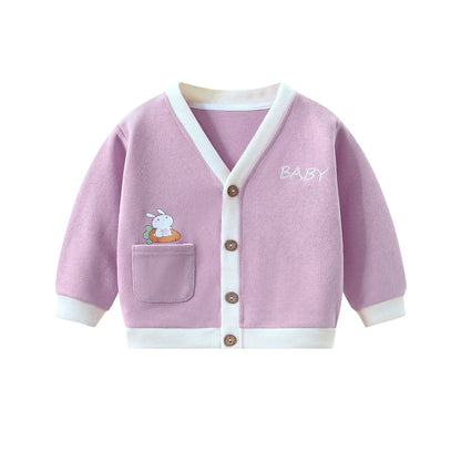 Autumn Winter Baby Knitted Cardigan Sweater Cartoon Animal Long Sleeved Tops Kids Clothes Children Jacket Toddler Warm Coat 0-1y