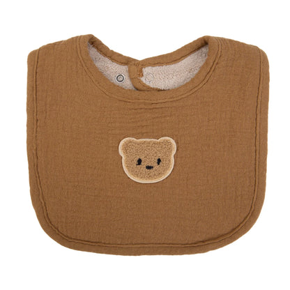 Cute Bear Cotton Baby Bibs Saliva Towel U-Absorbent Pockets Children Kids Boys Girls Feeding Burp Clothes