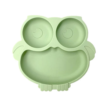 2023New Silicone Baby Sucker Dining Plate Solid Cute Cartoon Children Dishes Suction Toddler Training Tableware Kid Feeding Bowl