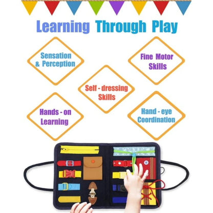 Busy Board Sensory Play Board Montessori Leaning Toys For Toddlers Foldable Sensory Toy Toddler Activity Board-Educational Learn