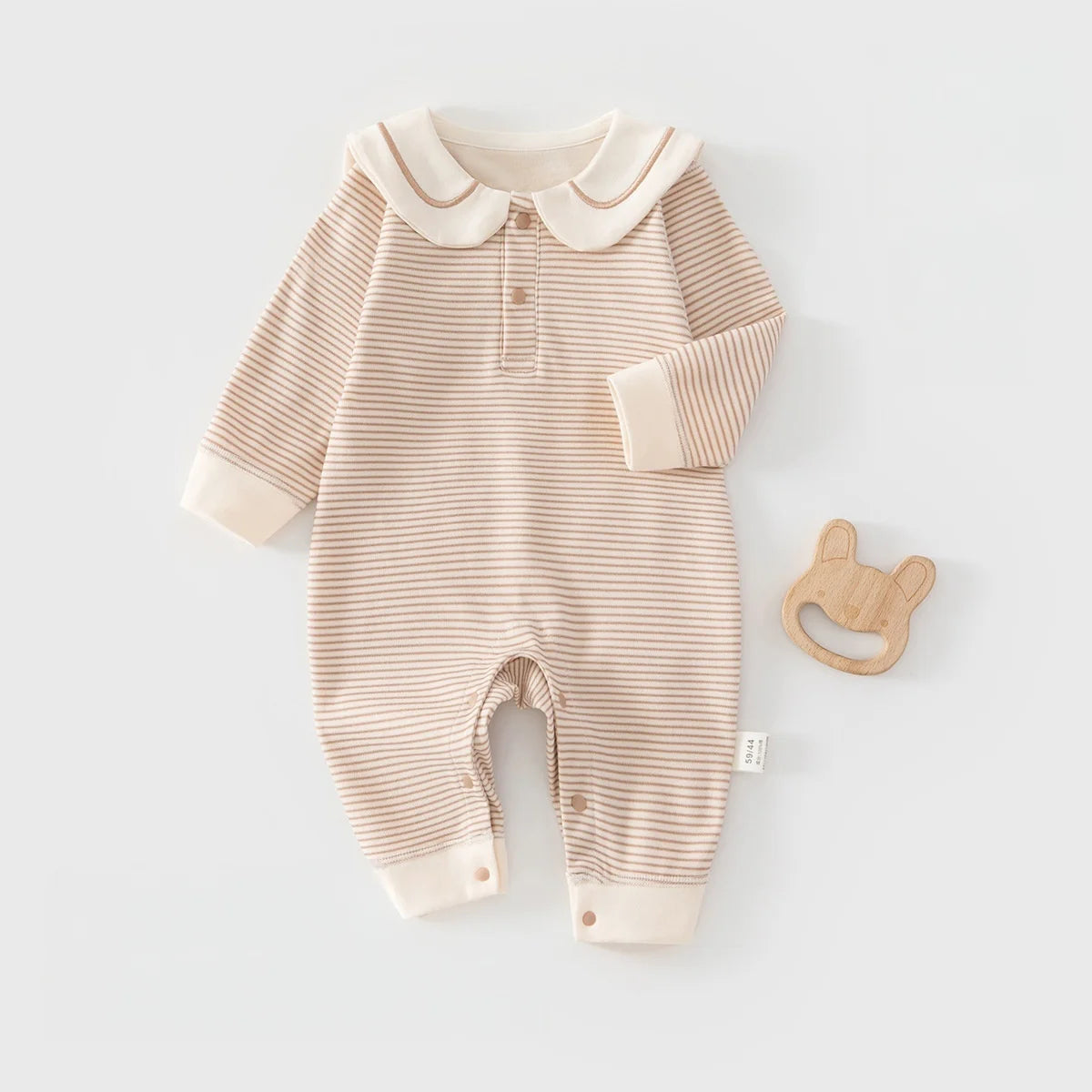 Spring Cotton Newborn Jumpsuit Baby Bodysuits and One-pieces 0-24M Boys Girls Sailor Collar Stripe Soft Romper
