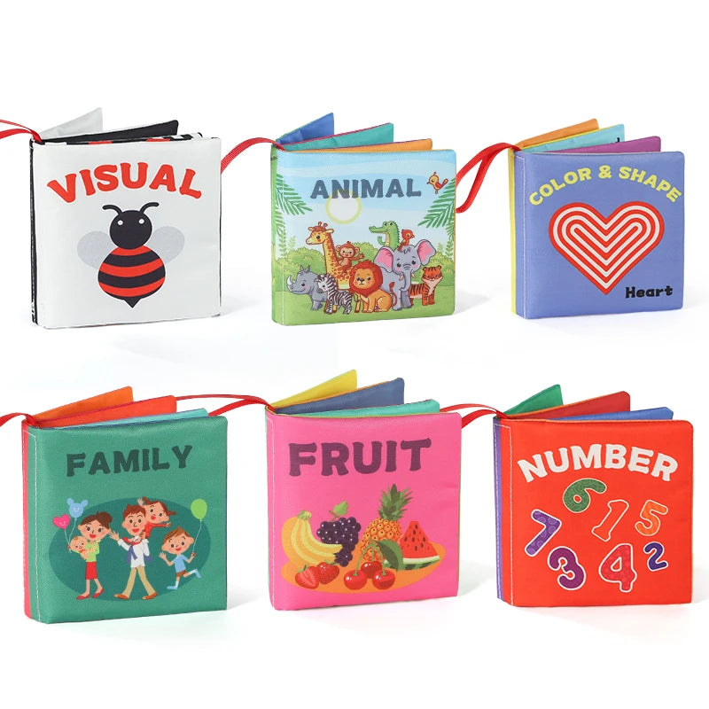 Children Cloth Book Rustle Sound Soft Cloth Parent-child Interaction Tear-proof Cognition Toys Six-piece Set