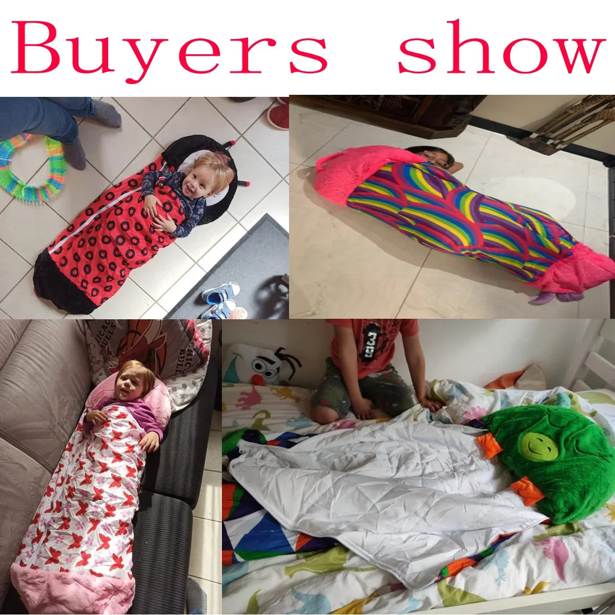 Cartoon Kids Sleep sacks Plush Sleeping Bag with Pillow for Boys & Girls