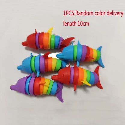 3D Slug Fidget Toy Colorful Slug Snail Flexible All Ages Relief Anti-Anxiety Sensory Toys for Children