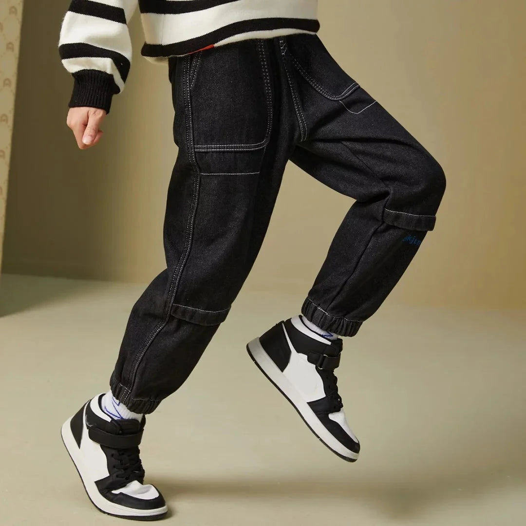 IENENS Boy Girls Trousers Skinny Jeans Elastic Waist Pants 4-13 Years Kids Boys Denim Clothing Clothes Sports Bottoms