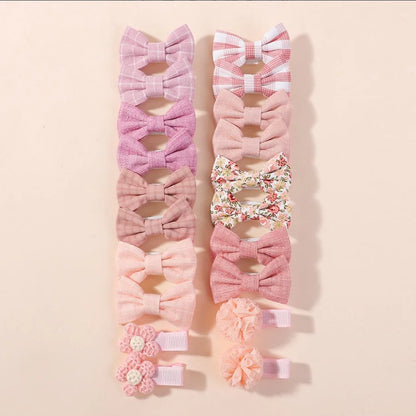 BABY BOWS 20Pcs/set Handmade Fabric Printed Barrette Boutique Mini Boutique Bangs Bow Hair Clip Ins Daisy Hairgripes