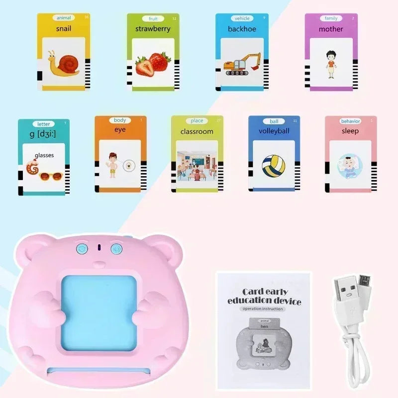 Learning Machine for Kid Talking Flash Cards Kindergarten Kids Language Electronic Audio Book Learn English