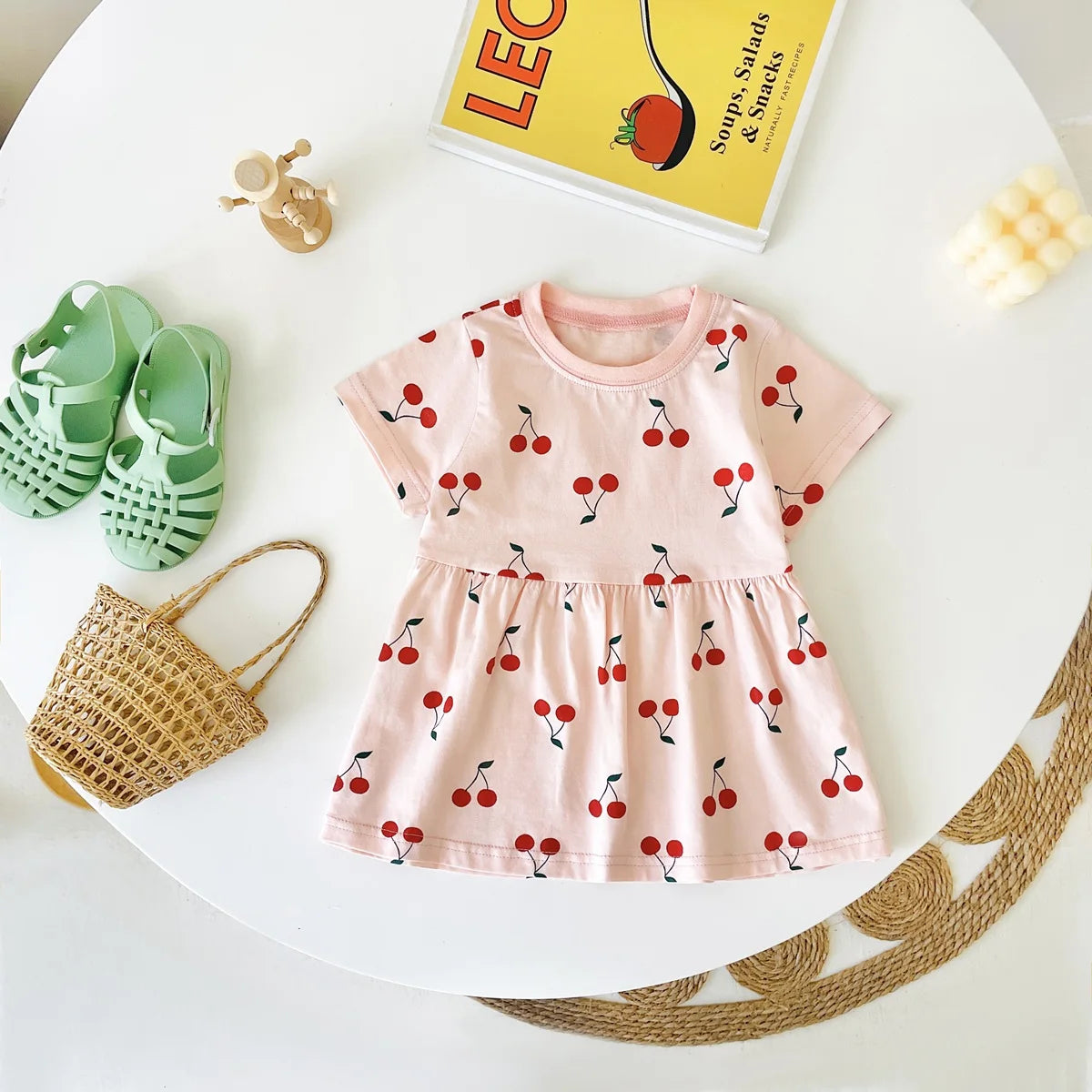 Sanlutoz Fashion Cute Kids Dress Summer Cotton Baby Girls Dress Holiday