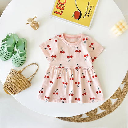 Sanlutoz Fashion Cute Kids Dress Summer Cotton Baby Girls Dress Holiday