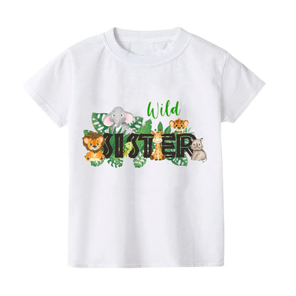 Wild Family Matching Family Shirts Wild One Baby Birthday Shirt Dad Mom Shirt Brother Sister Tshirt Summer Family Look Tee Gift
