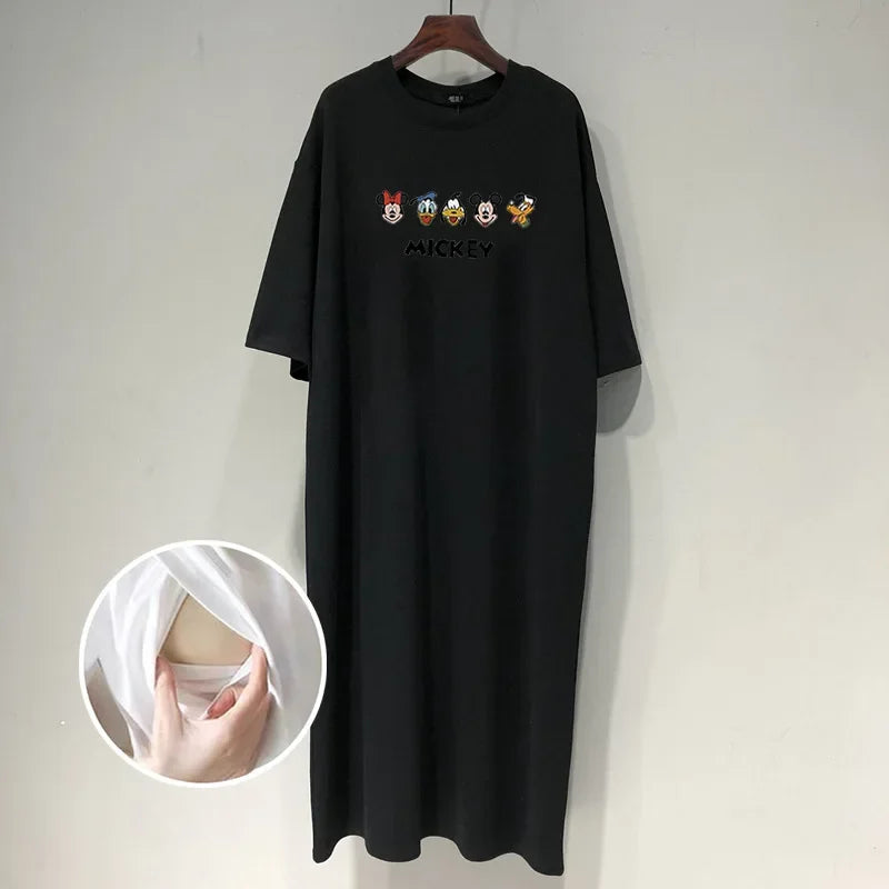 Summer Maternity Nursing Clothes T-shirt Skirt Breastfeeding Clothes Nursery Clothing
