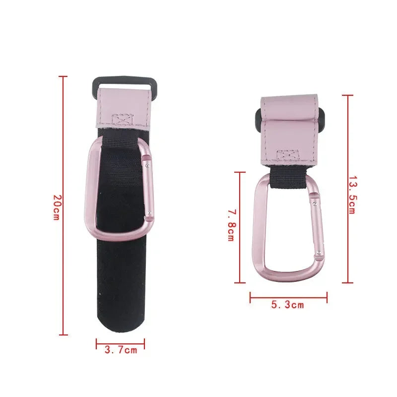 1/2pcs Baby Stroller Hooks Clips PU Leather Rotatable Cart Organizer Pram Hook Pram Rotate 360 Degree Stroller Accessories