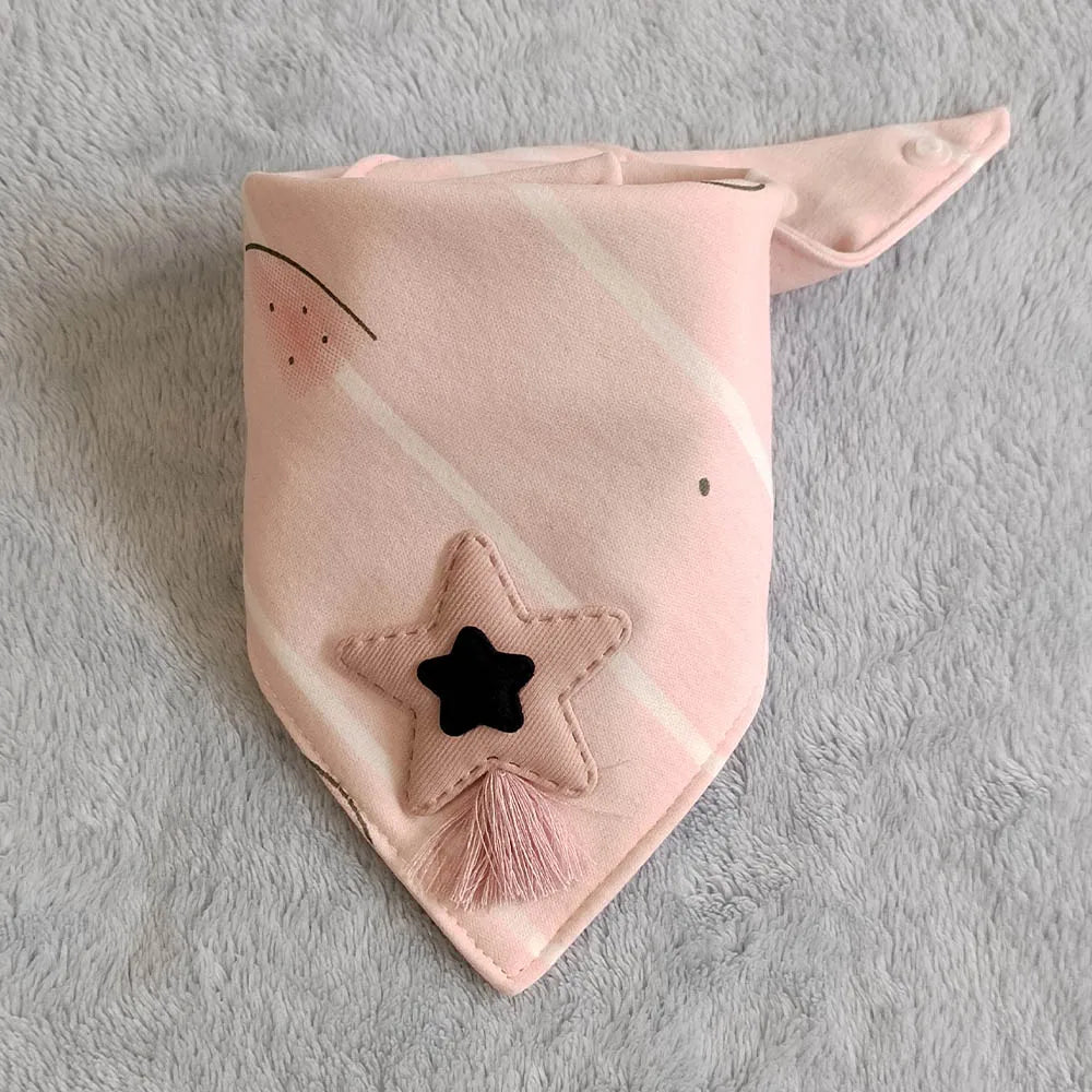 5Pcs/Set Newborn Baby Bibs Feeding Drool Bibs Cute Snap Button Soft Triangle Towel Cotton Baby Bibs