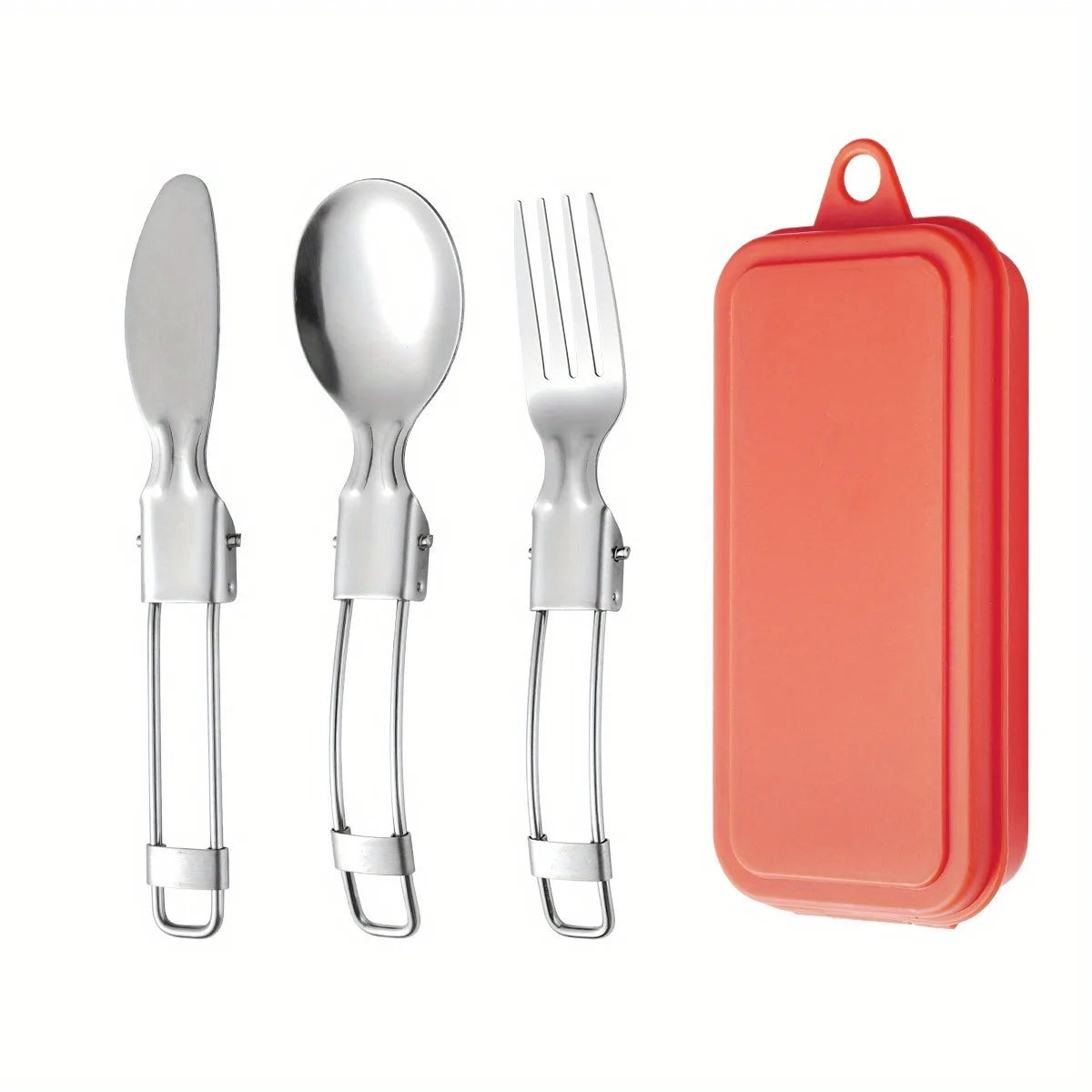 3Stainless Steel Folding Cutlery Set, Portable Outdoor Folding Cutlery3Set，Tableware Set Outdoor camping tableware