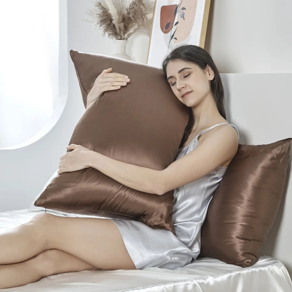 100% Natural Mulberry Silk Pillowcase Luxury Mommy Pillowcases for Hair and Skin with Hidden Zipper