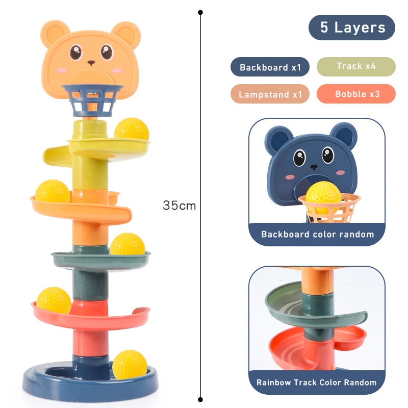 Montessori Toys Baby 0 12 24 36 Months Track Rolling Ball Push Pop Sliding Ball Early Education Toys Games Sensory