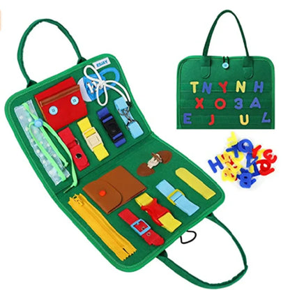 Busy Board Sensory Play Board Montessori Leaning Toys For Toddlers Foldable Sensory Toy Toddler Activity Board-Educational Learn
