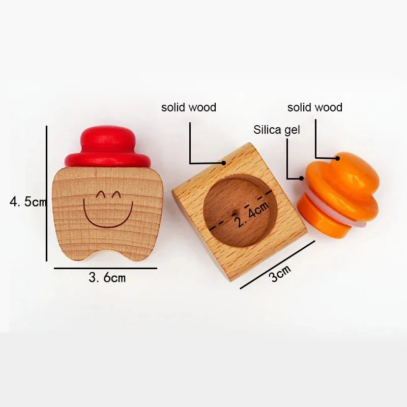 1/2/3/4Pcs Baby Wood Tooth Box Organizer Milk Teeth Storage Collect Teeth Umbilica Save Gifts Baby Souvenir Gifts