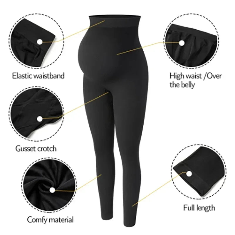 Elastic High Waist Maternity Leggings Skinny for Pregnant Women Belly Support Postpartum Leggins