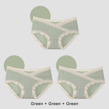 3PCS Soft Briefs V-shaped Abdominal Support Pregnancy Childbirth Female Underwear
