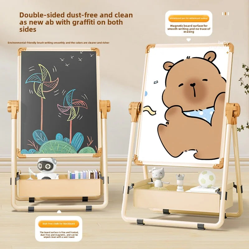 Children's drawing board, baby magnetic double-sided teaching, home small blackboard stand, colored graffiti, erasable writing