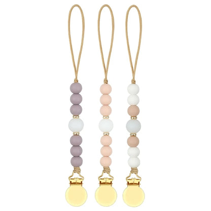 Pacifier Clips Chain Silicone Beads BPA Free DIY Dummy Clip Holder Soother Chains Baby Teething Toys Chew Shower Gifts