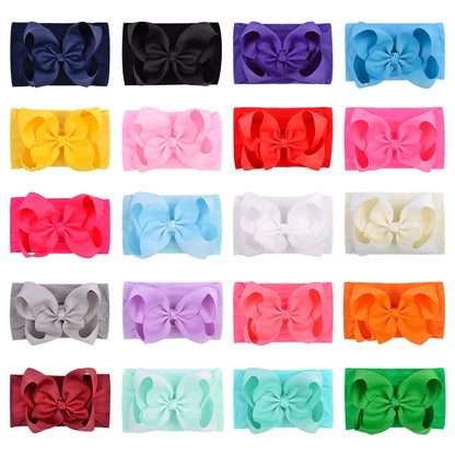 6/20PCS Soft Baby Headbands with 4.5 Inches Hair Bows Headwraps for Baby Girl Head Band Newborns Hair Accessories Hair Band